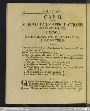 Cap. II. De Moralitate Appellationis Ad Tribunal Dei
