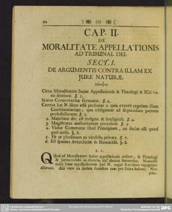 Cap. II. De Moralitate Appellationis Ad Tribunal Dei