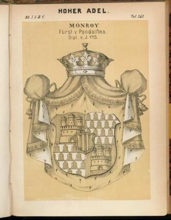 Taf. 263. Monroy Fürst v. Pandolfina. Dipl. v. J. 1713.