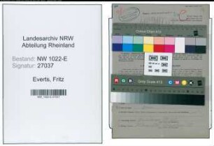Entnazifizierung Fritz Everts , geb. 13.04.1899 (Elektrowickler)