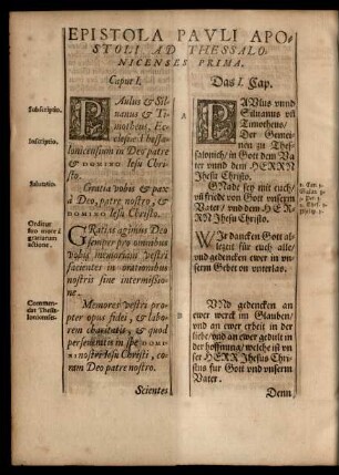 Epistola Pauli Apostoli Ad Thessalonicenses Prima.