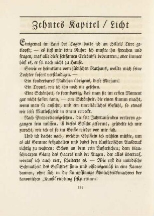Zehntes Kapitel / Licht