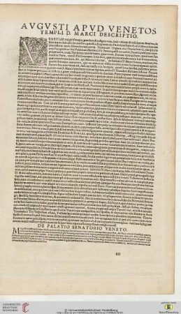 Augusti apud venetos templi D. Marci descriptio / De palatio senatorio Veneto (Venedig)