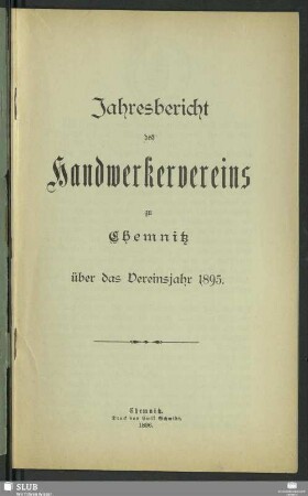 1895(1896): Jahres-Bericht des Handwerkervereins zu Chemnitz : für das Vereinsjahr ...