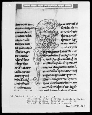 Petrus Comestor, Historia scholastica — Initiale F(uit vir unus), Folio 63recto