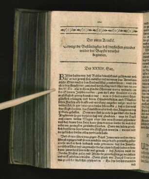 Der vierte Artickel. [Der XXXIV. - XLII. Satz.]