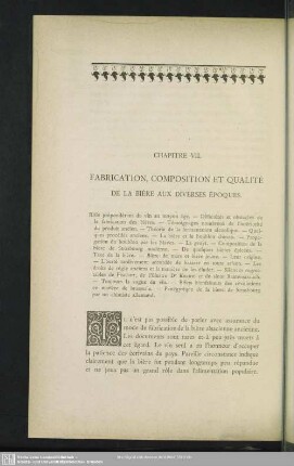 Chapitre VII. Fabrication, Composition Et Qualité De La Bière Aux Diverses Èpoques