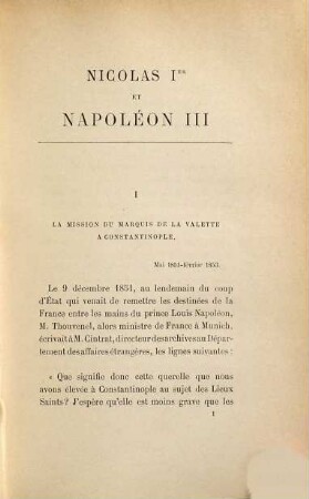 Nicolas I. et Napoléon III