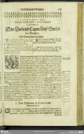 Das Siebend Capitel deß Buchs der Weißheit