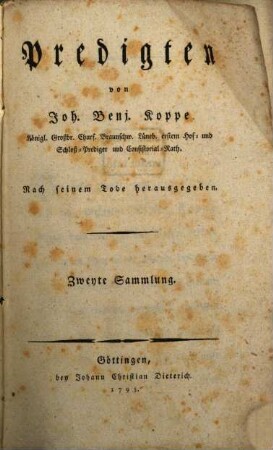 Predigten, 2