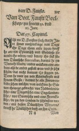 Van Doct. Fausti Boelschop ... Dat 57. Capittel.