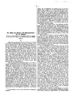 Die Pflege der Pietät und Schamhaftigkeit bei der Jugend : (Schluß)