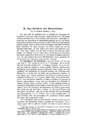 Das Zeitalter des Humanismus