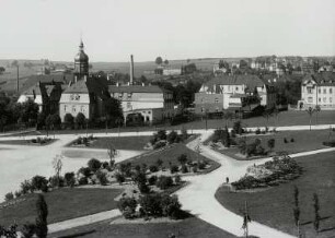 Rodewisch, Stadtansicht : Rodewisch. Stadtansicht mit Stadtkirche. Blick nach Nordnordwest