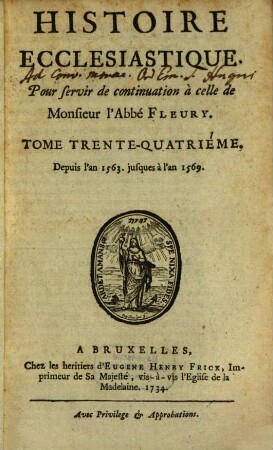 Histoire Ecclesiastique, 34. Depuis l'an 1563. jusqu'en 1569.