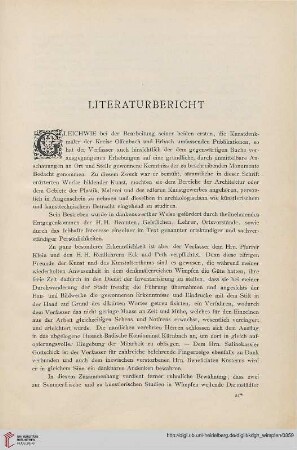 Literaturbericht