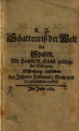 Schattenriß der Welt