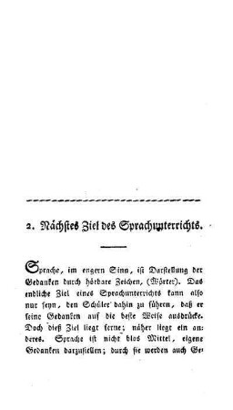 Nächstes Ziel des Sprachunterrichts