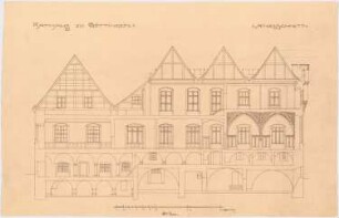 Rathaus, Göttingen: Alter Zustand: Längsschnitt 1:100