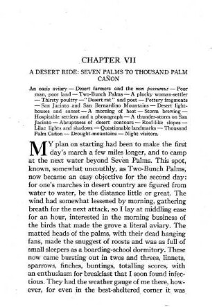 VII. Seven Palms to Thousand Palm Cañon