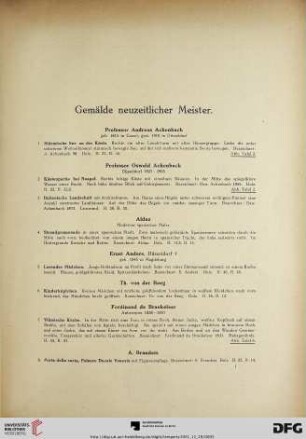 Gemälde neuzeitlicher Meister (Nr. 1-69)