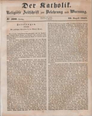 405-408 Zeitfragen : XXXIII. Die geistlichen Exercitien in der Diöcese Speyer