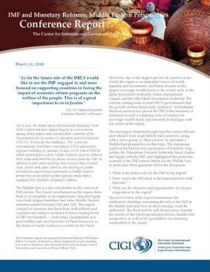 IMF and monetary reforms : Middle Eastern perspectives ; conference report