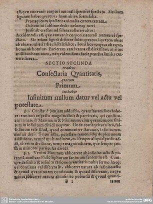 Primum ita habet Infinitum nullum datur vel actu vel potestate.