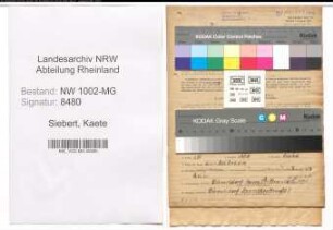 Entnazifizierung Kaete Siebert , geb. 12.10.1906 (Arbeiterin)