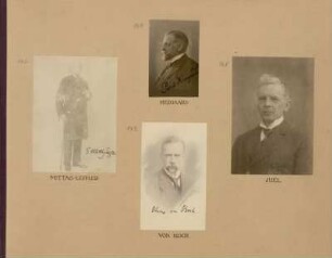 Bl. 30: Fotografien der Mathematiker Gustaf Mittag-Leffler, Poul Heegard, Christian Sophus Juel und Nils Fabian Helge von Koch, 1920 - 1922