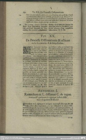 Tit. XX. De Processu Diffamationis & actione ex L. si contendat. ff. de fide jussoribus