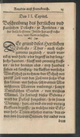 Das II. Capitel. Beschreibung des herrlichen und stattlichen Pallasts ...