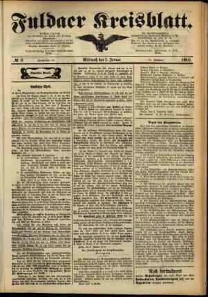 Zweite Ausgabe vom Mittwoch, den 05. Januar 1910.