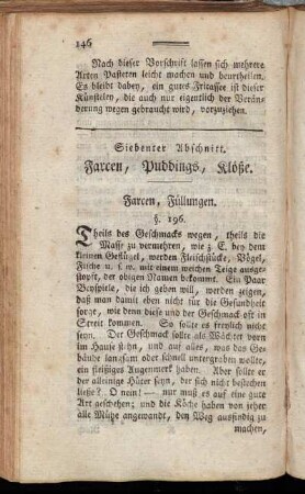 Siebenter Abschnitt. Farcen, Puddings, Klöße.