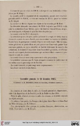 Assemblée générale, le 10 décembre 1863
