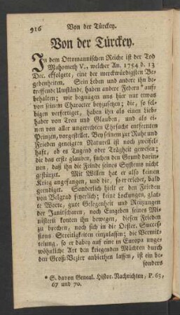 Von der Türckey