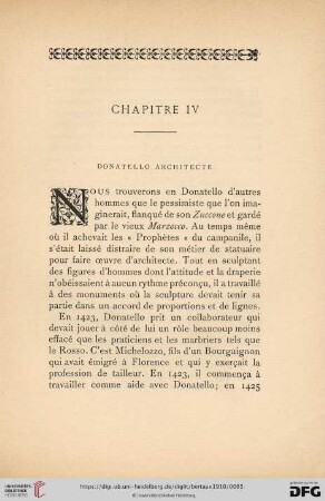 Chapitre IV: Donatello architecte