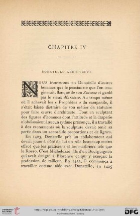 Chapitre IV: Donatello architecte