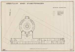 Studentenhaus, Berlin-Charlottenburg: Vorentwurf, Grundriss EG 1:200