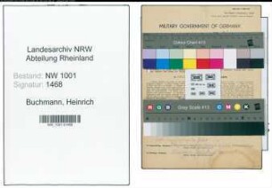 Entnazifizierung Heinrich Buchmann, geb. 18.06.1903 (Arbeiter)