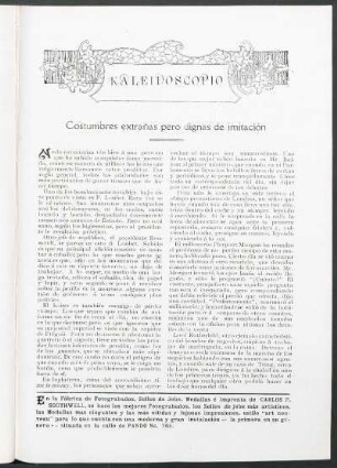Kaleidoscopio : Costumbres extrañas pero dignas de imitación