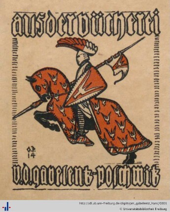 [Provenienz]: Gabelentz, Hans Conon, von der