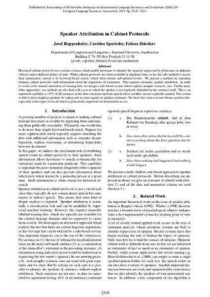 Speaker Attribution in Cabinet Protocols