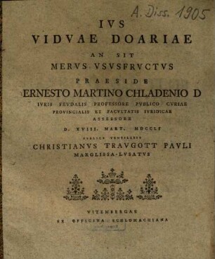 Ius viduae doariae an sit merus ususfructus