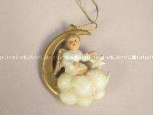 Christbaumschmuck: Engel in Mondsichel