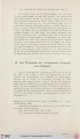 II. Das Verhältnis der vorliegenden Ausgabe zu Original