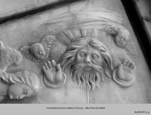 Wanddekoration der Cappella Badoer-Giustinian : Fries mit Szenen aus dem Leben Christi : Verkündigung und Geburt Christi