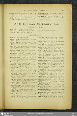 XXXIII. Sächsischer Bezirksverein.
