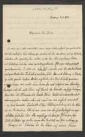 Brief von Georg Fischer an Unbekannt
