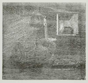 Illustration zu 'Das Weiblein mit der Kunkel' von Christian Morgenstern